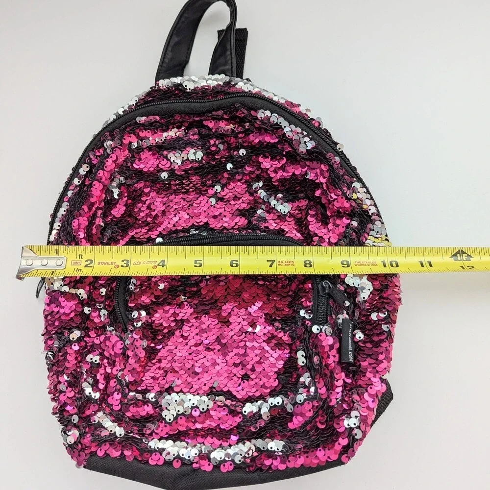 Sparkling Pink & Silver Sequin Kids Backpack/Knapsack/Bag